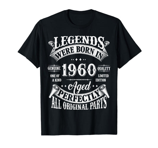 65th Birthday Tee 65 Years Old Vintage Legends Born In 1960 T-Shirt
