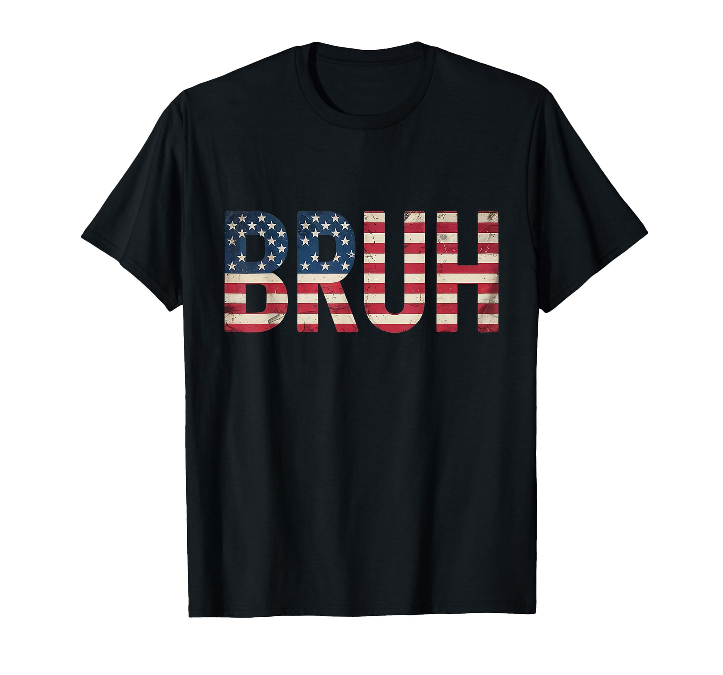 Patriotic Boys Teens Kids Men Vintage USA American Flag Bruh T-Shirt