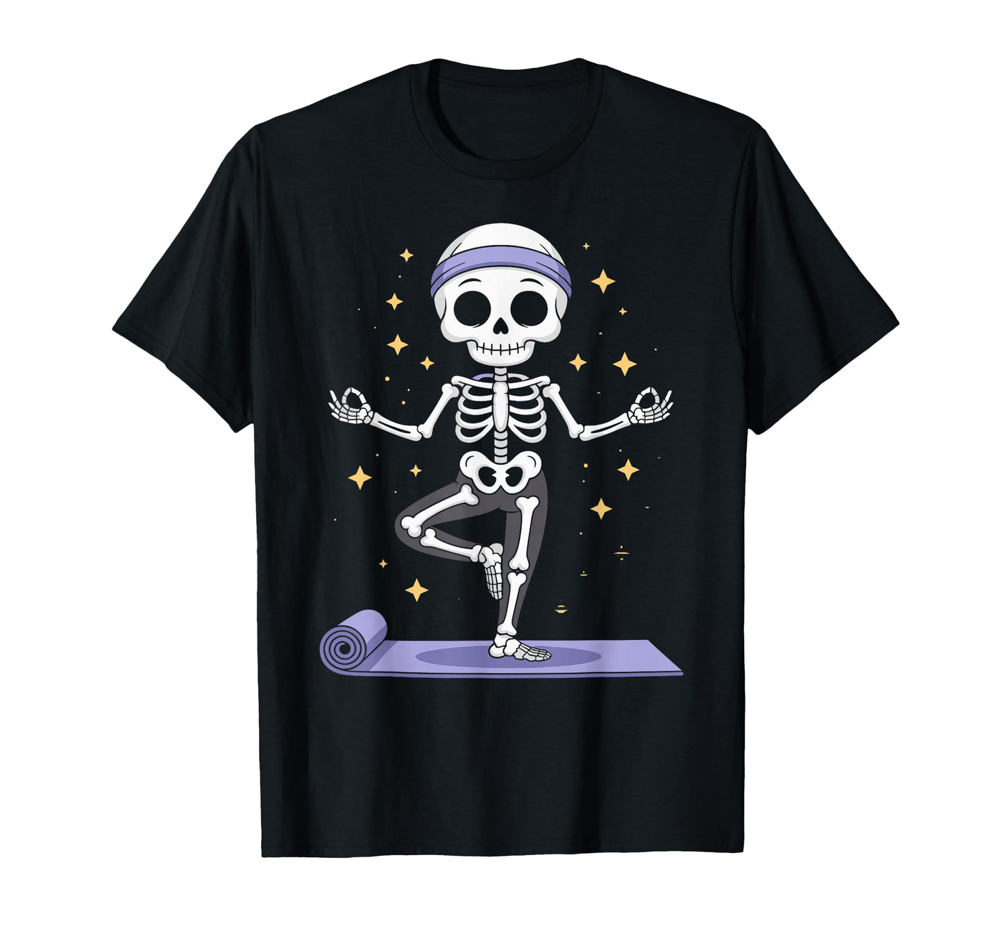 Skeleton Yoga Halloween Meditation T-Shirt