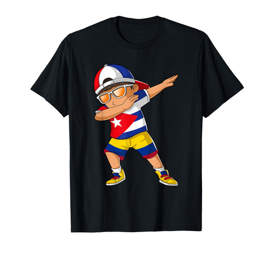 Half Cuban Half Colombian Boy Kid Cuba Colombia Flag T-Shirt