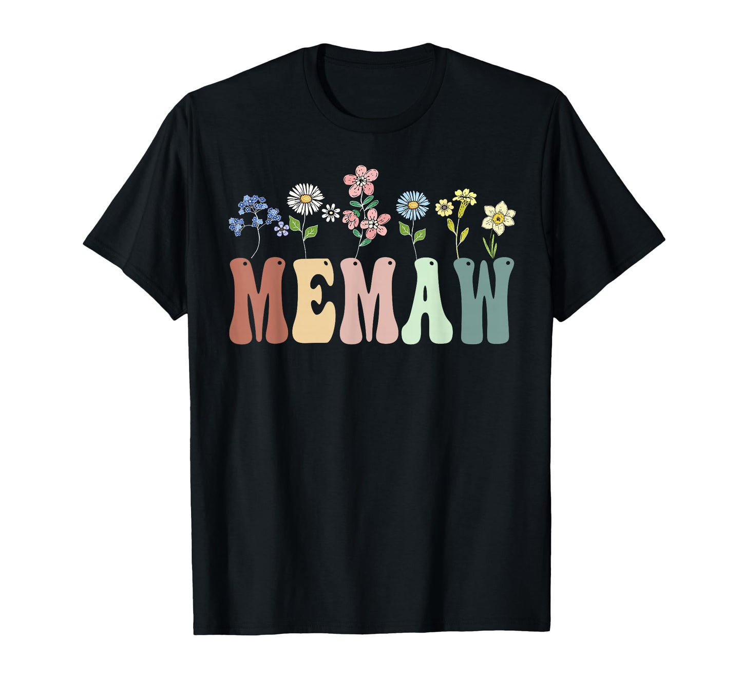 Memaw Gifts Women Wildflower Floral Design Memaw T-Shirt