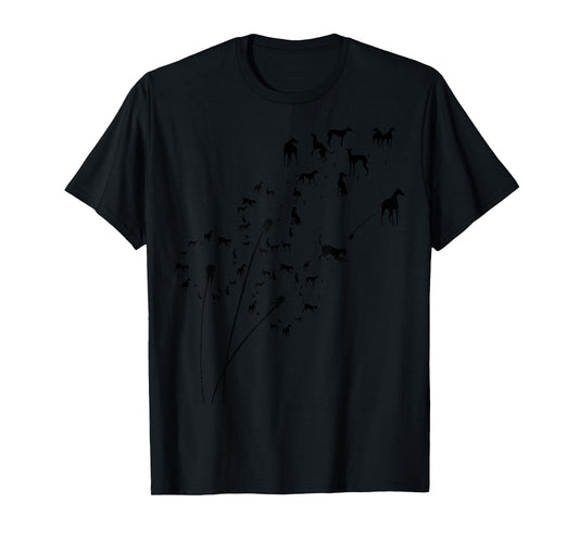 Dandelion Greyhound Flower, Floral Greyhound Tree T-Shirt