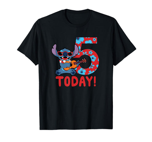 Disney Lilo & Stitch Tropical Birthday 5 Years Old Today T-Shirt