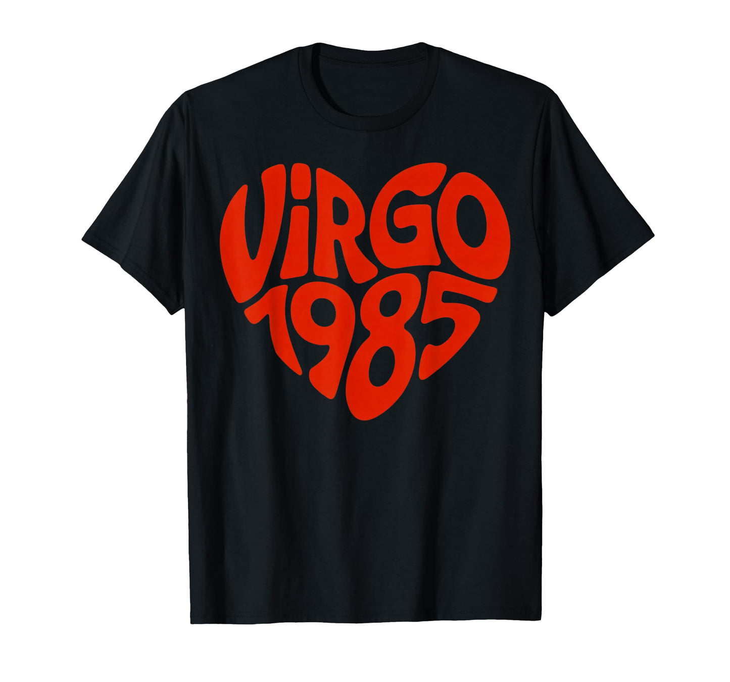 Virgo 1985 Zodiac Sign Astrology Retro Heart Birthday T-Shirt