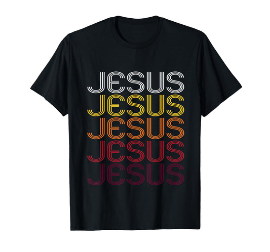 Jesus Retro Wordmark Pattern - Vintage Style T-shirt