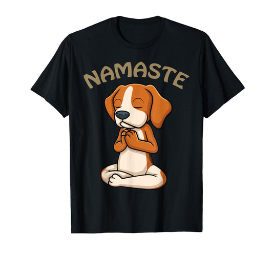 Dog Yoga Shirt Funny Puppy Lovers Yoga Gift Namaste Dogs T-Shirt