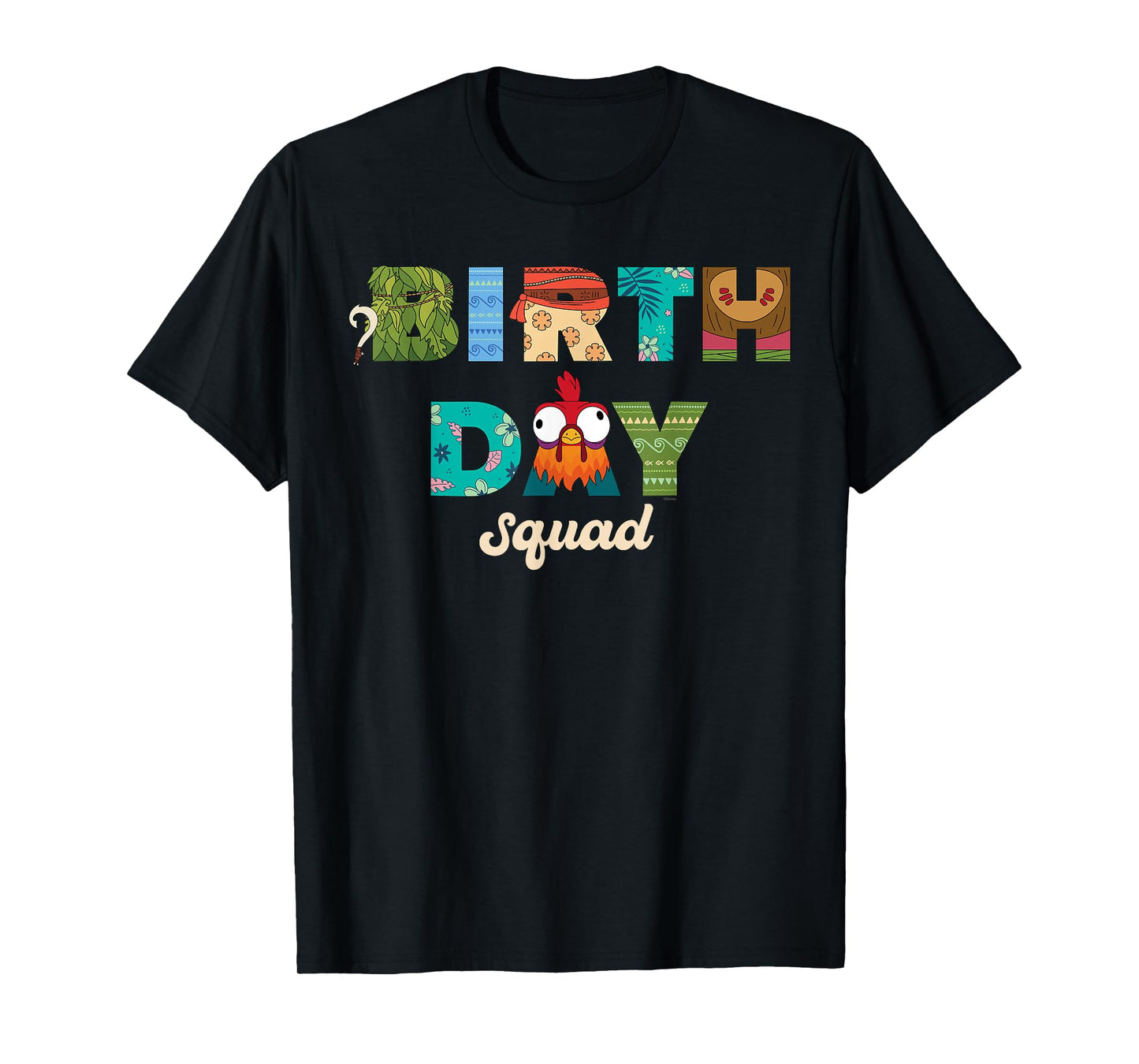 Disney Moana Big Letters "Birthday Squad" Birthday Party T-Shirt