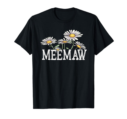 Meemaw Floral Chamomile Design Mother's Day Gifts Meemaw T-Shirt