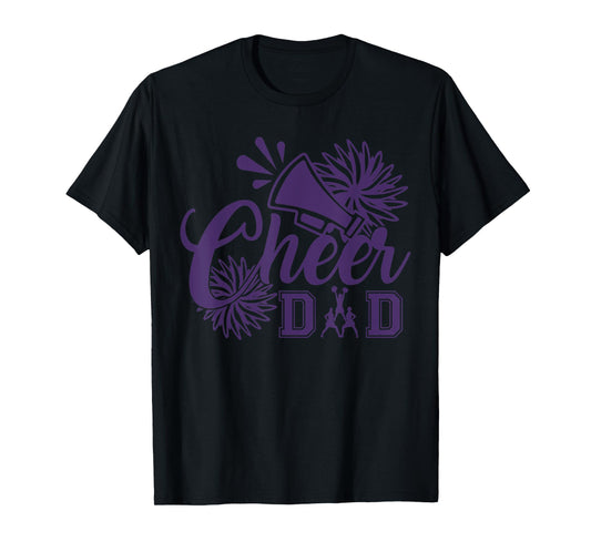 Purple Cheer Dad Tees For Men Women Vintage Cheerleader T-Shirt