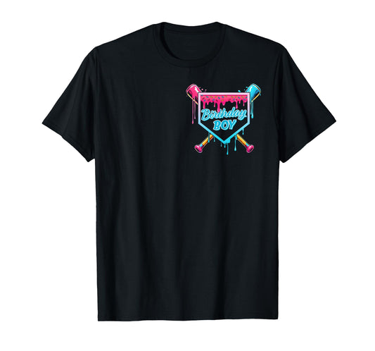 Baseball 6 Year Old Ice Cream Drip 6th Birthday Boy Number 6 T-Shirt