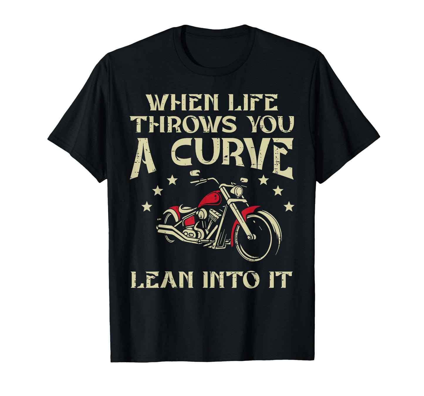 Biker When Life Throws You A Curve Motorcycle Men Women Kids T-Shirt