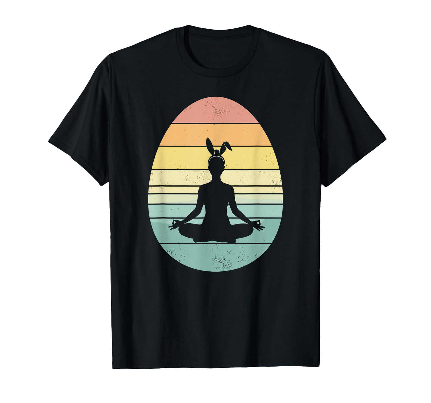 Retro Yoga Easter Egg Easter Day Mediation Womens Mens Kids T-Shirt