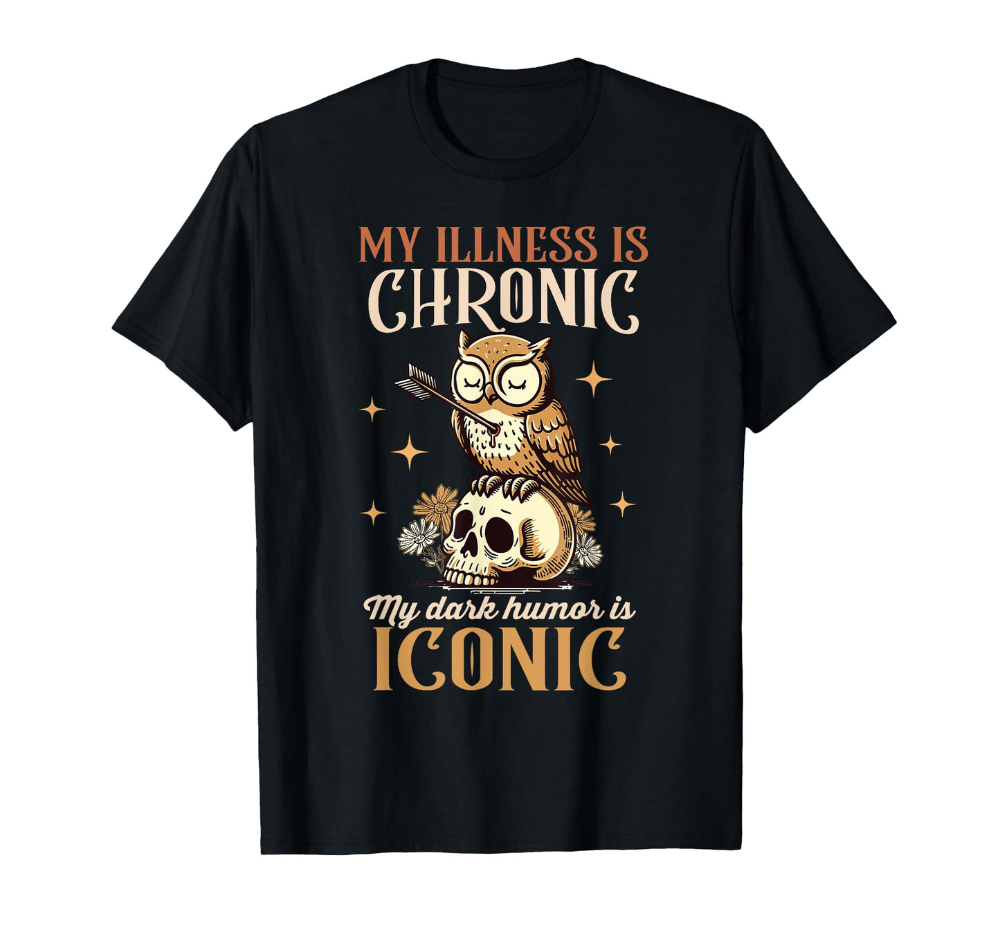 Chronic Spoonie My Illness Is Chronic My Dark Humor Iconic T-Shirt