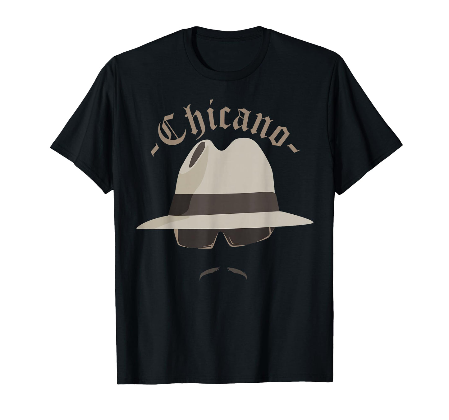 Lowrider Hat Chicano Moustache T-Shirt