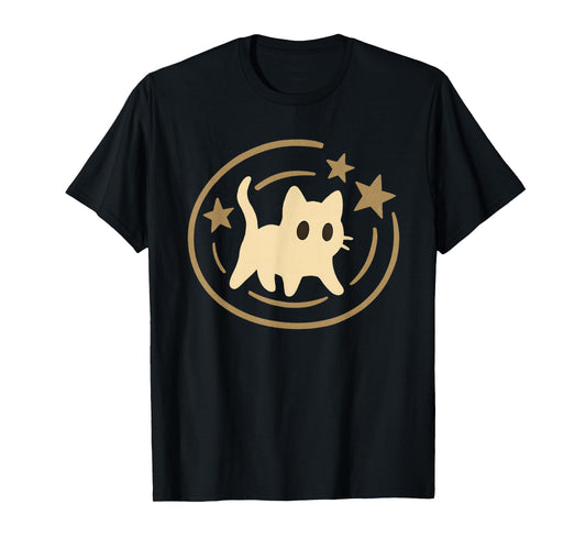 Retro 90s Y2K Scared Cat Cosmic Stars Gift for Men Women Kid T-Shirt