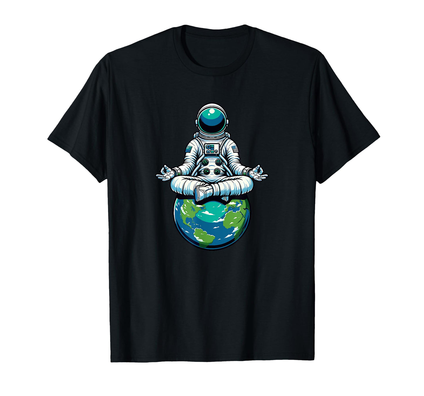 Meditating Astronaut Earth Planet Meditation T-Shirt