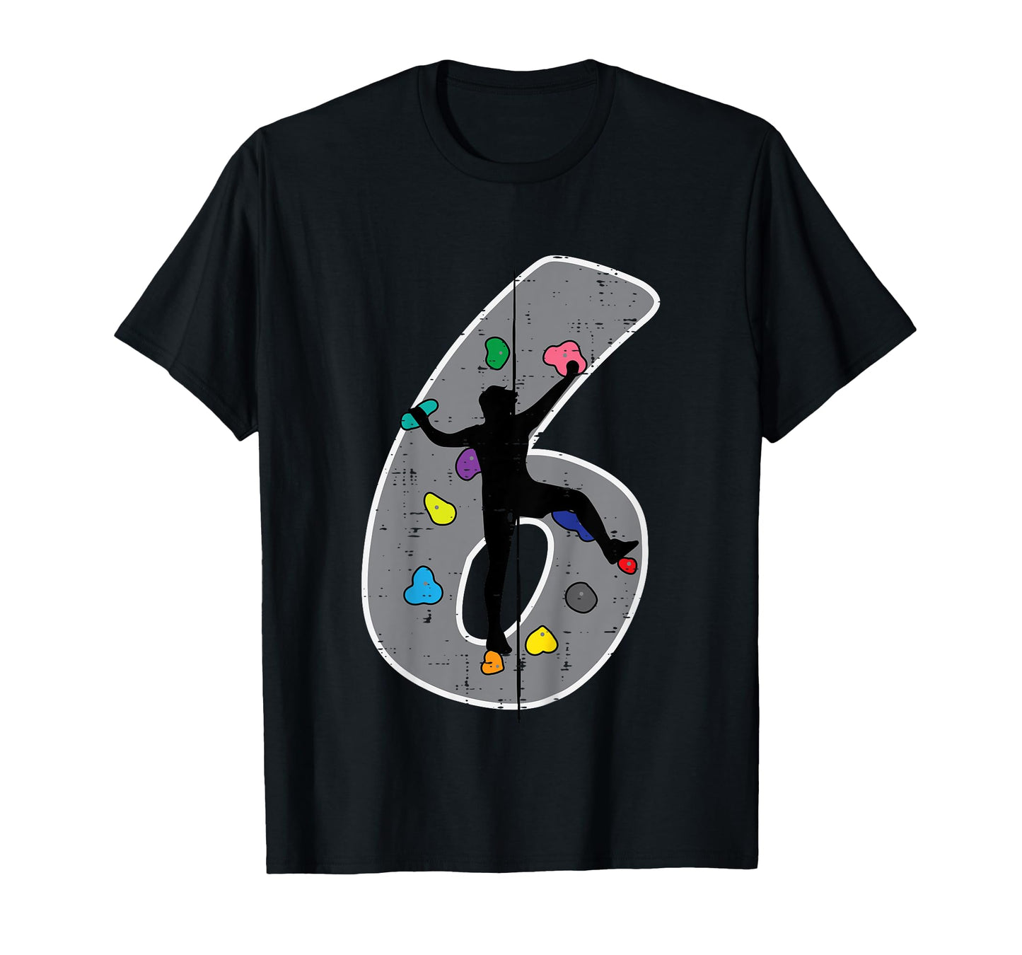 6th Birthday Rock Climbing 6 Six Year Old Bday Boys Girls T-Shirt