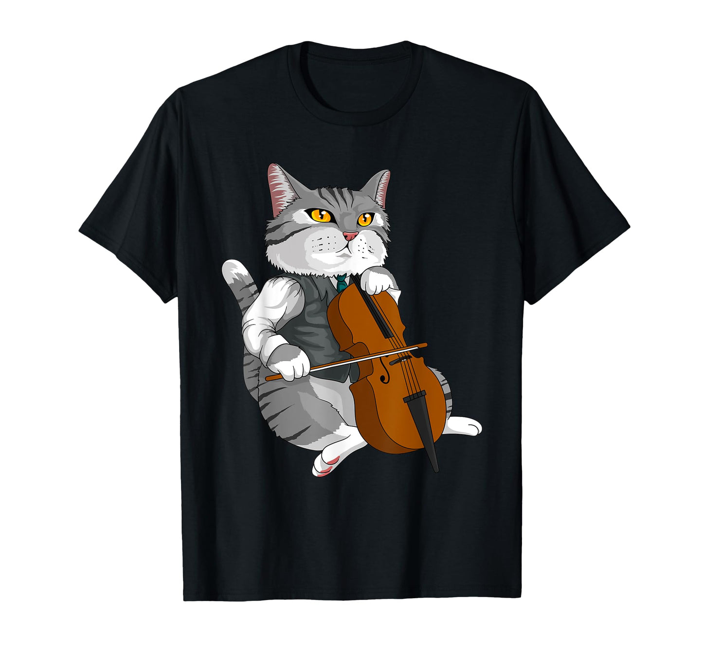 Cat Playing Cello Violin musical instrument T-Shirt