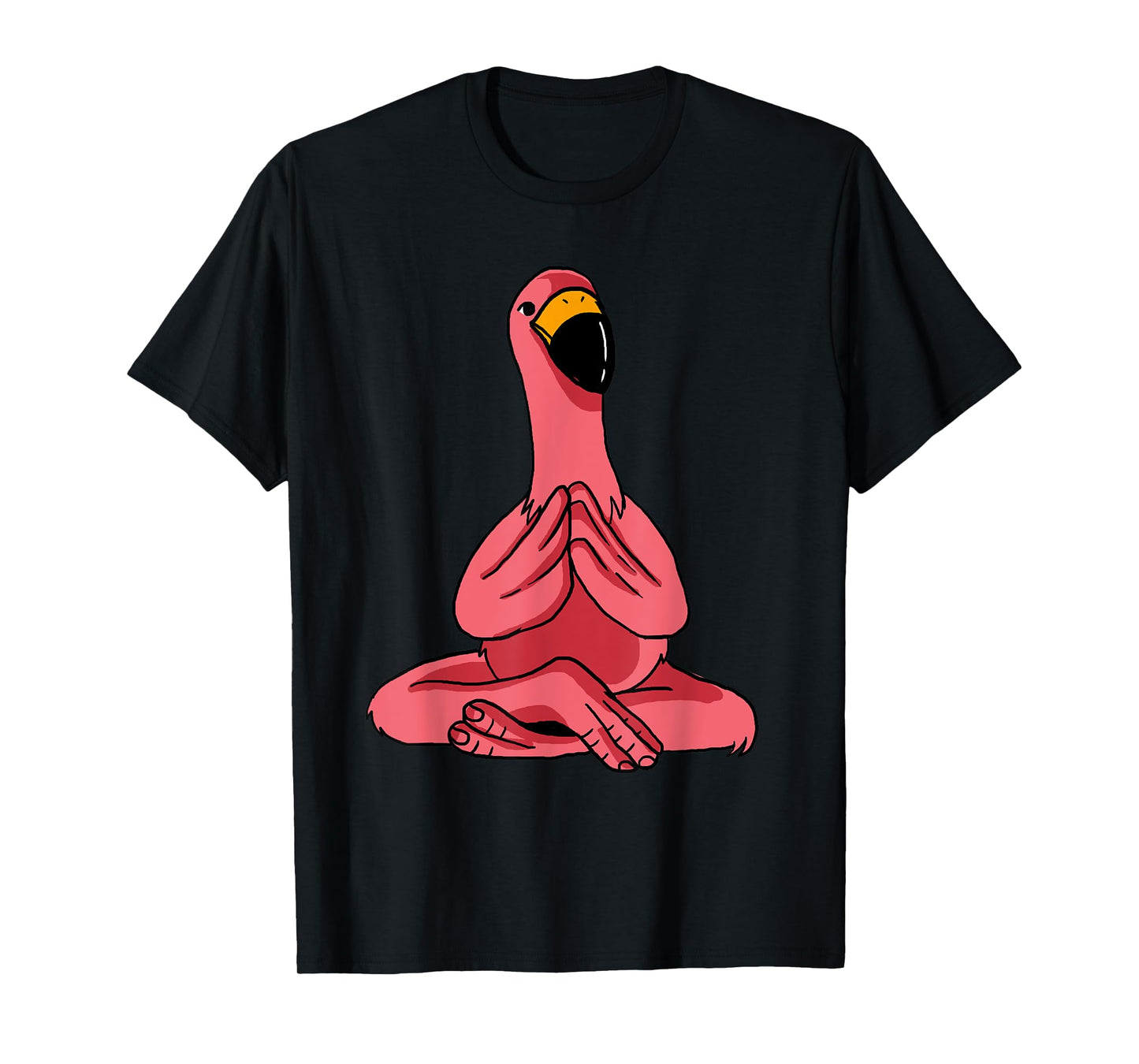 Meditating Exercise Tropical Animal Gift Men Women Cute Yoga Flamingos Funny Pink Water Bird Meditation Lovers Unisex-Adults, Unisex-Kids T-Shirt