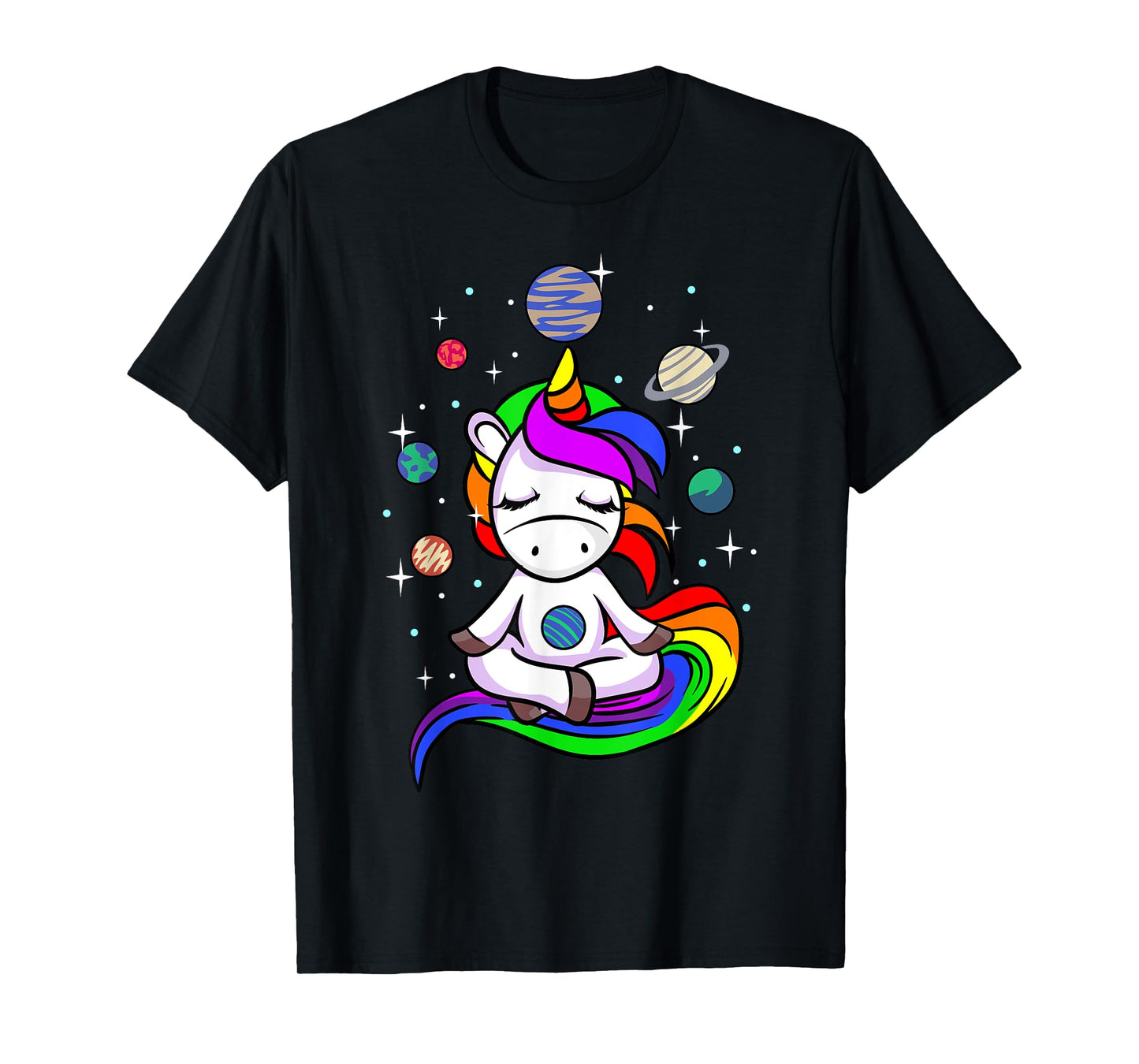 Meditating Unicorn | Buddhist Yoga Meditation Galaxy Space T-Shirt