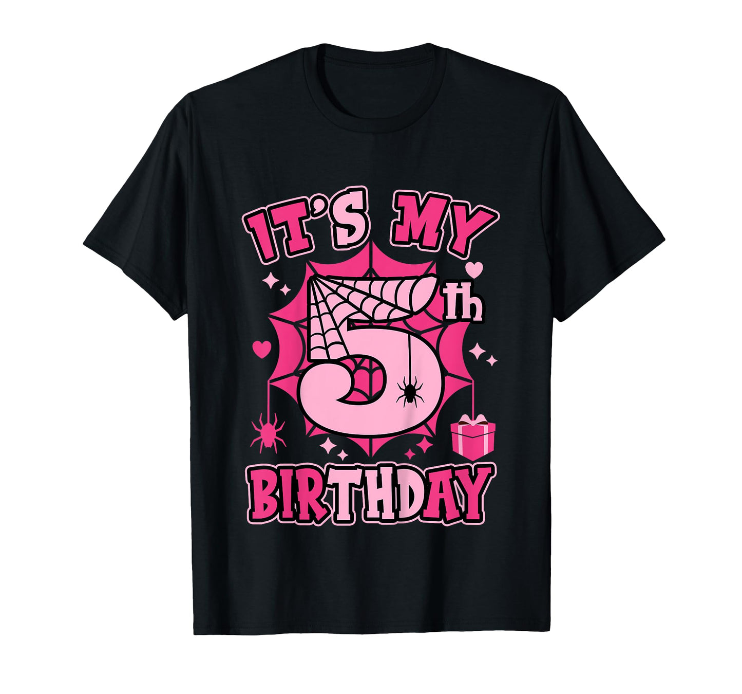 Kids It's My 5th Birthday Spider Girl Costume Party 5 Year Old T-Shirt