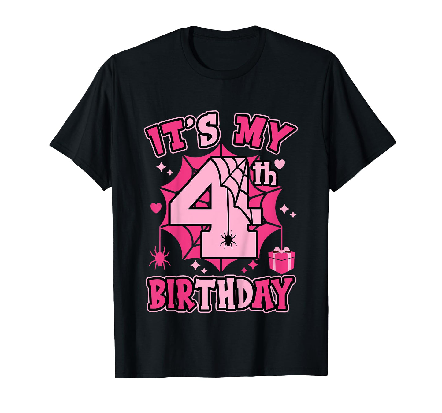 Kids It's My 4th Birthday Spider Girl Costume Party 4 Year Old T-Shirt