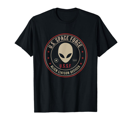 US Space Force Insignia Alien Liaison Officer funny gift T-Shirt