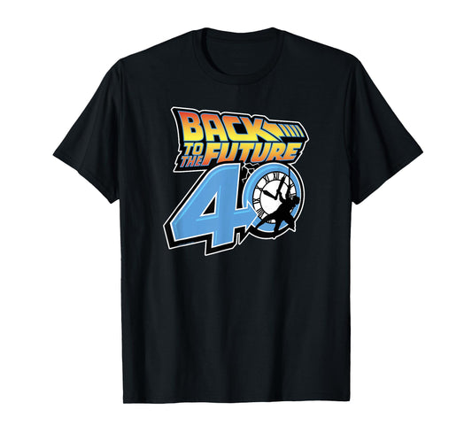 Back To The Future 40th Anniversary Clock Tower Logo T-Shirt