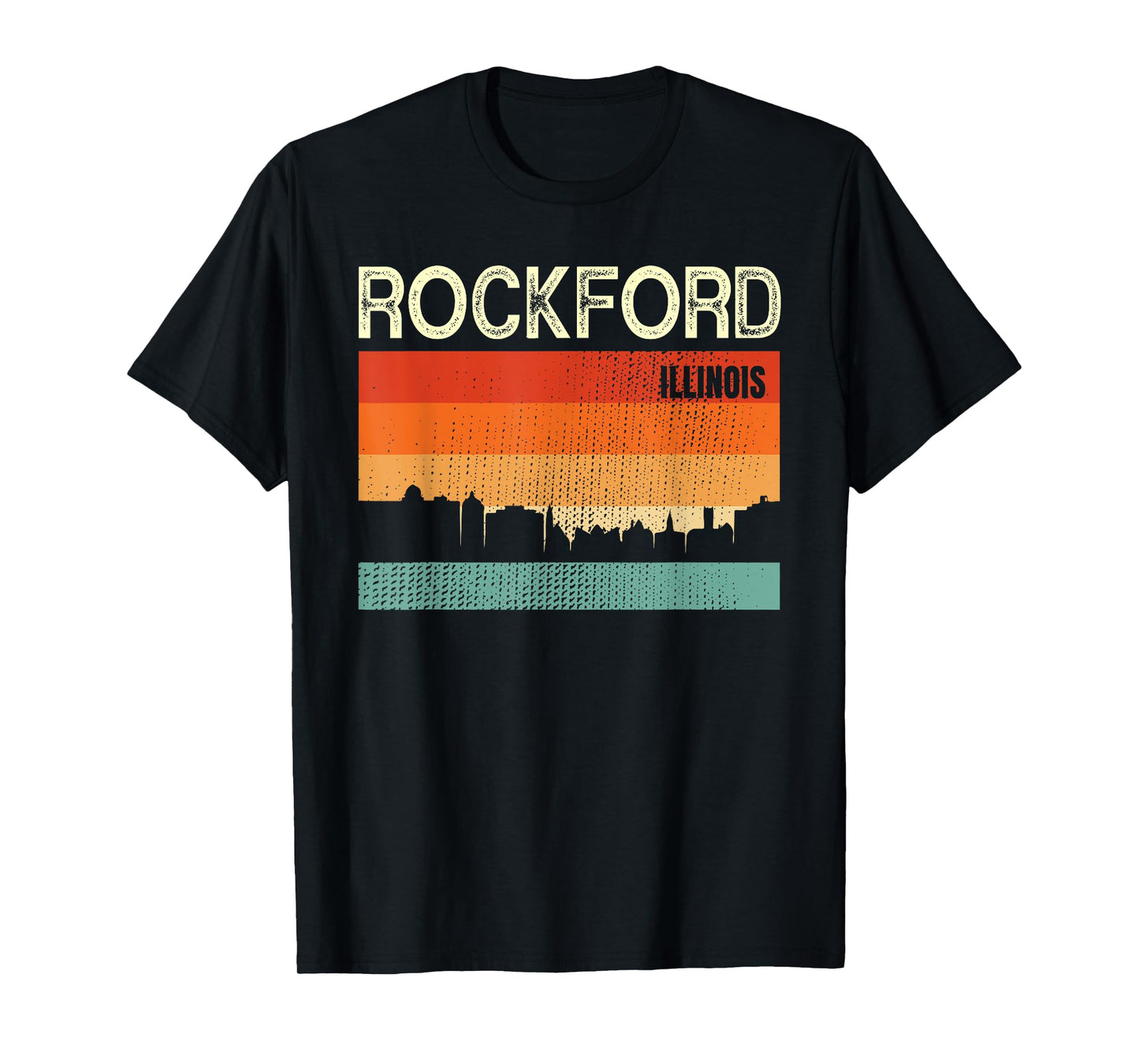 Rockford Illinois Town Skyline T-Shirt
