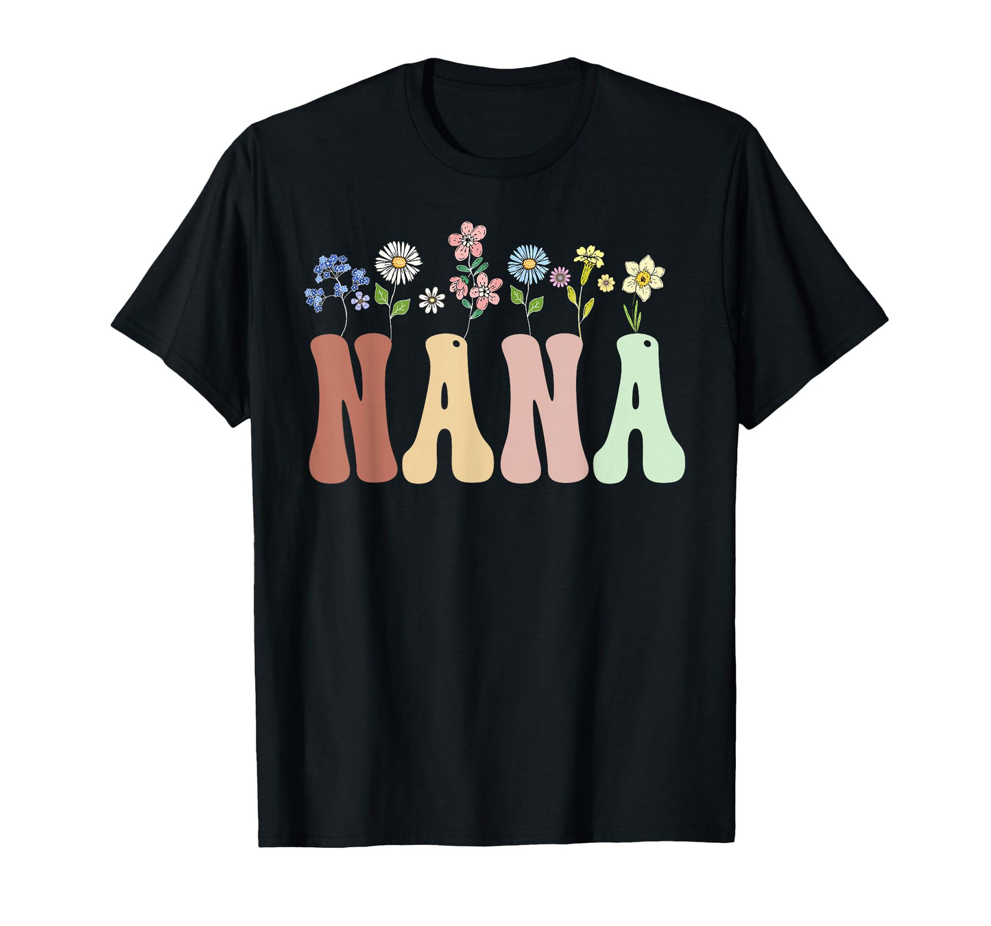 Nana Gifts Women Wildflower Floral Design Nana T-Shirt
