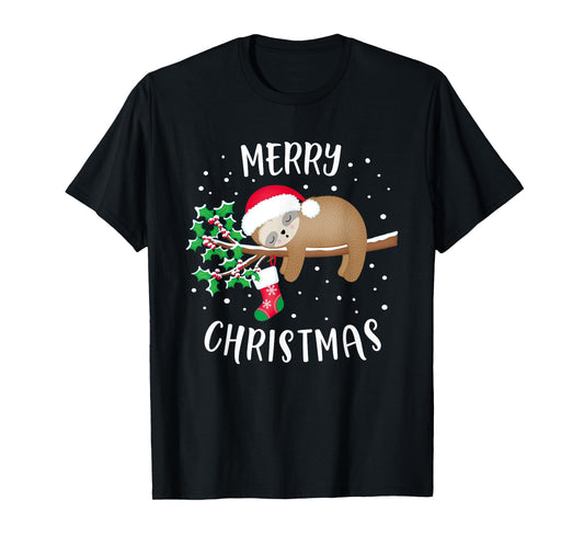 Merry Christmas Cute Sloth Xmas Outfit Matching Family T-Shirt