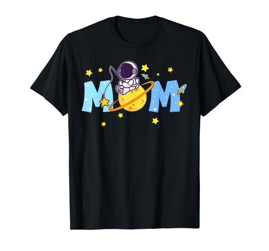 Mom Of The Birthday Boy Astronaut 1st Birthday Family T-Shirt