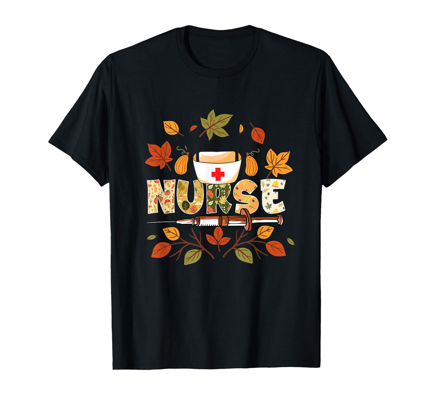 Autumn Fall Outfit Nurse Thankful Grateful Blessed T-Shirt