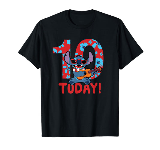 Disney Lilo & Stitch Tropical Birthday 10 Years Old Today T-Shirt