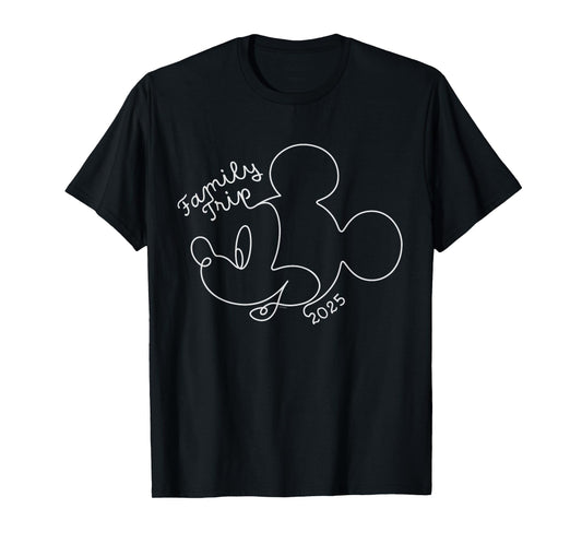 Disney Mickey Mouse Line Drawing Family Trip Vacation 2025 T-Shirt