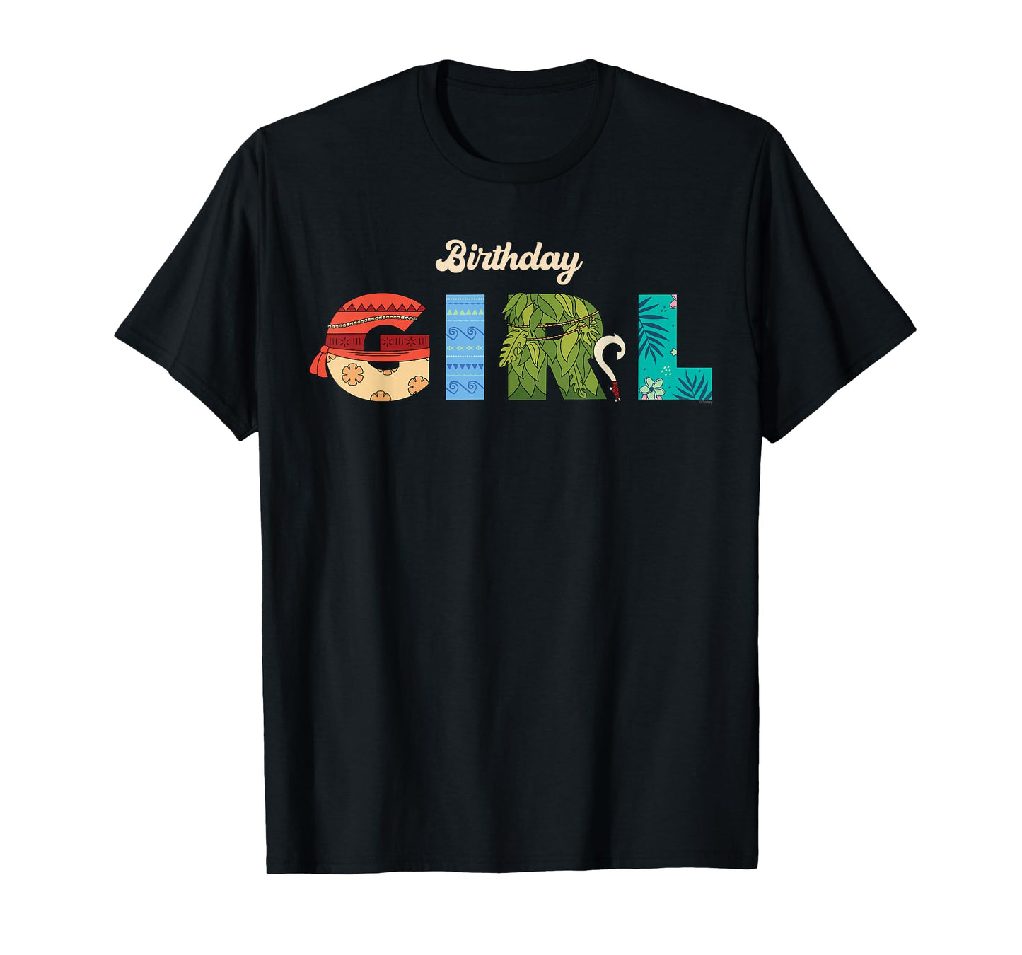 Disney Moana Letters "Birthday Girl" Birthday Party T-Shirt