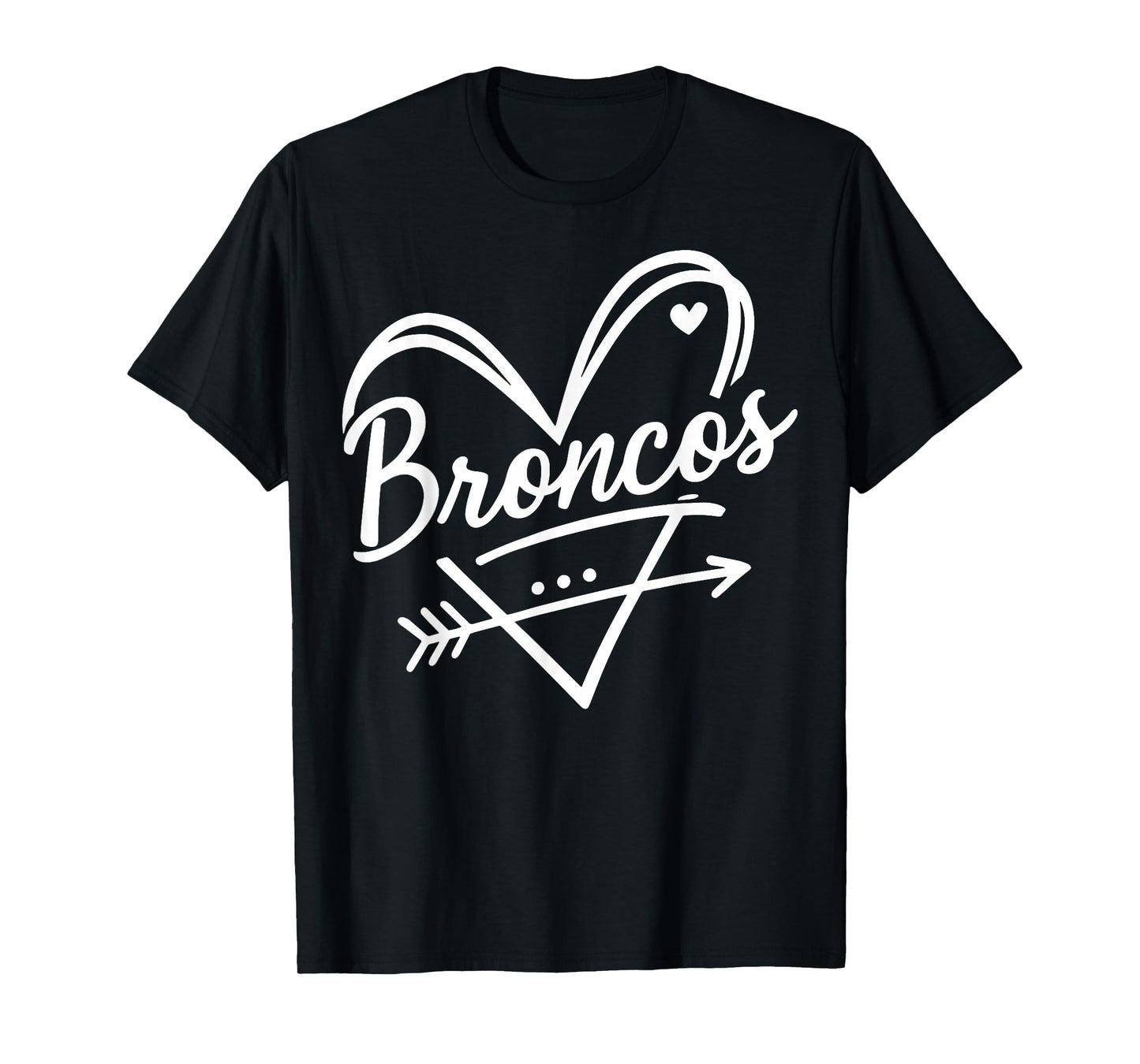 Vintage Broncos Heart Gift for Men Women Kid Boy Girl T-Shirt