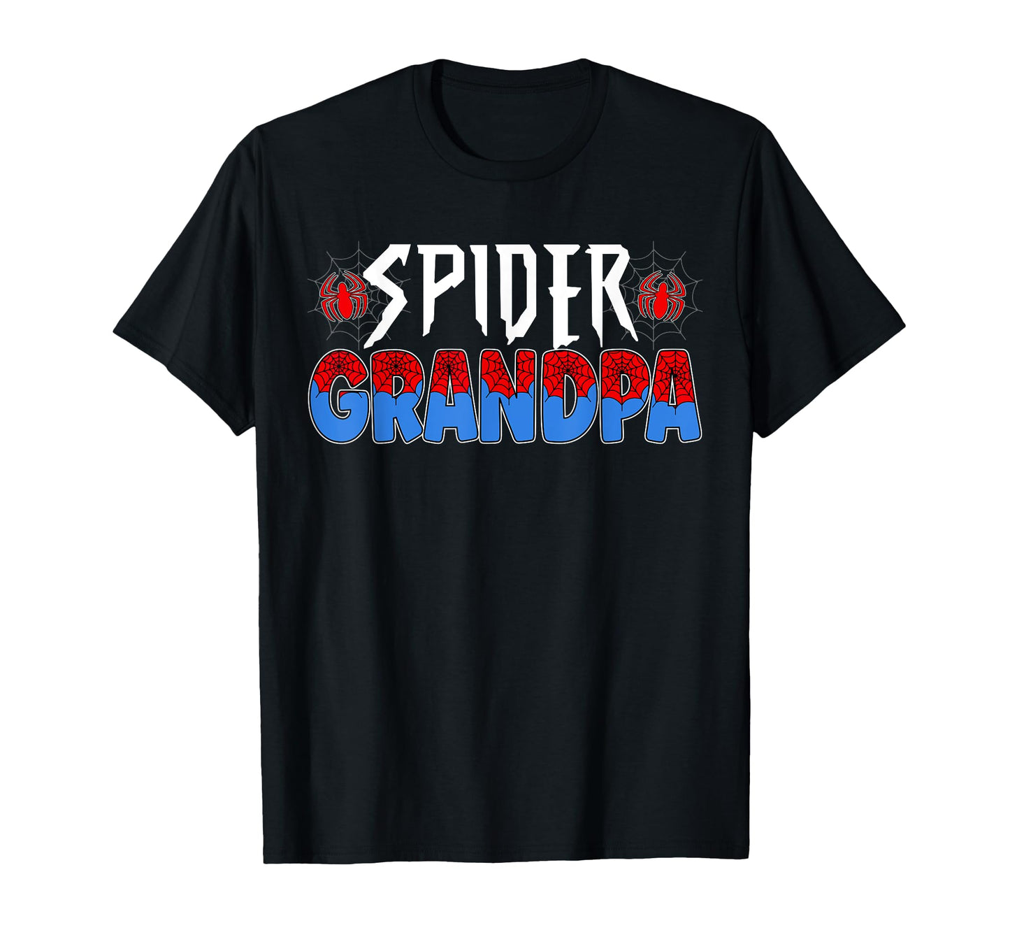 Funny Spider Web Grandpa Family Matching Birthday Boy T-Shirt