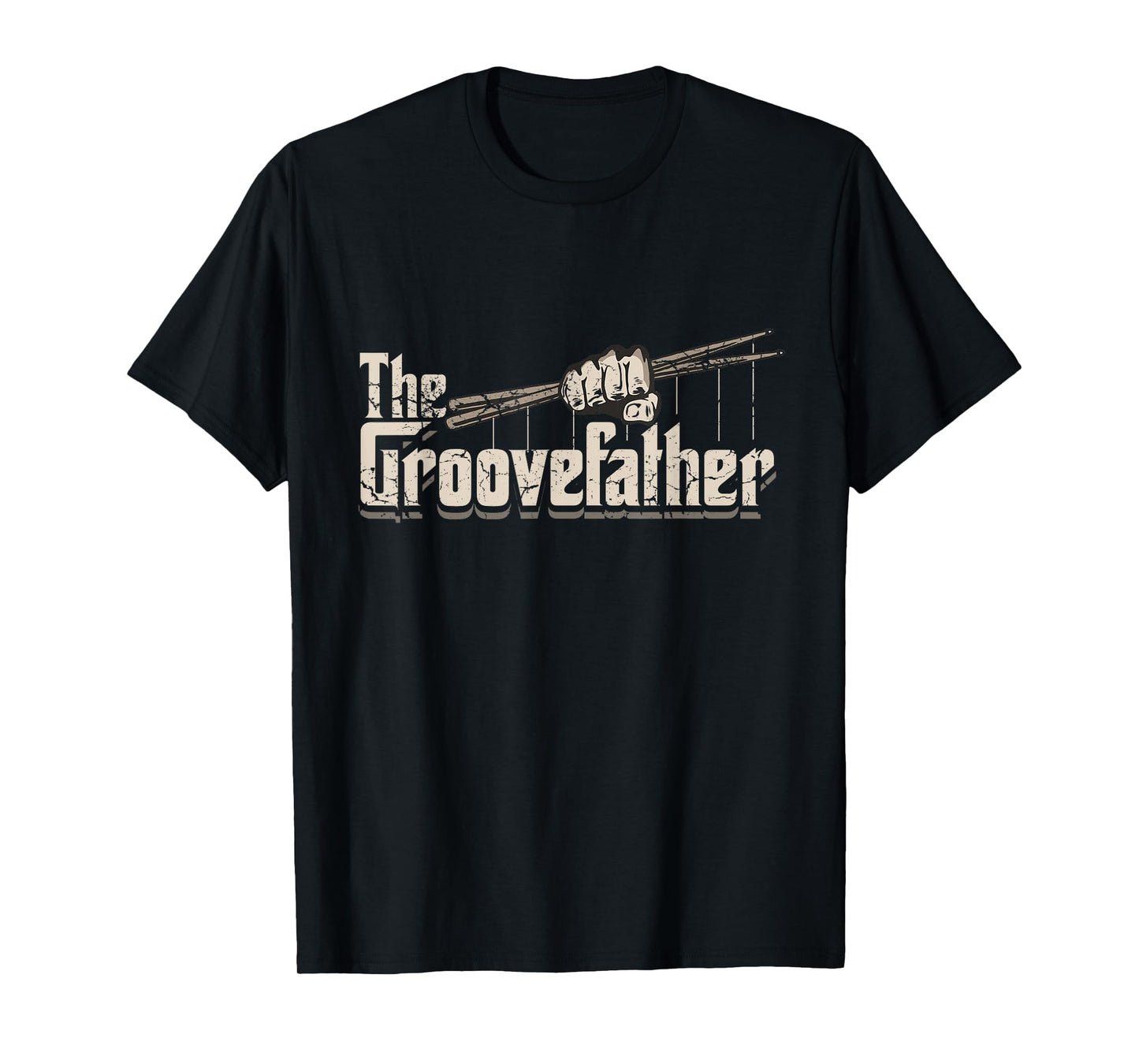 The Groovefather Vintage Drums Drumming Gifts Band Drummer T-Shirt