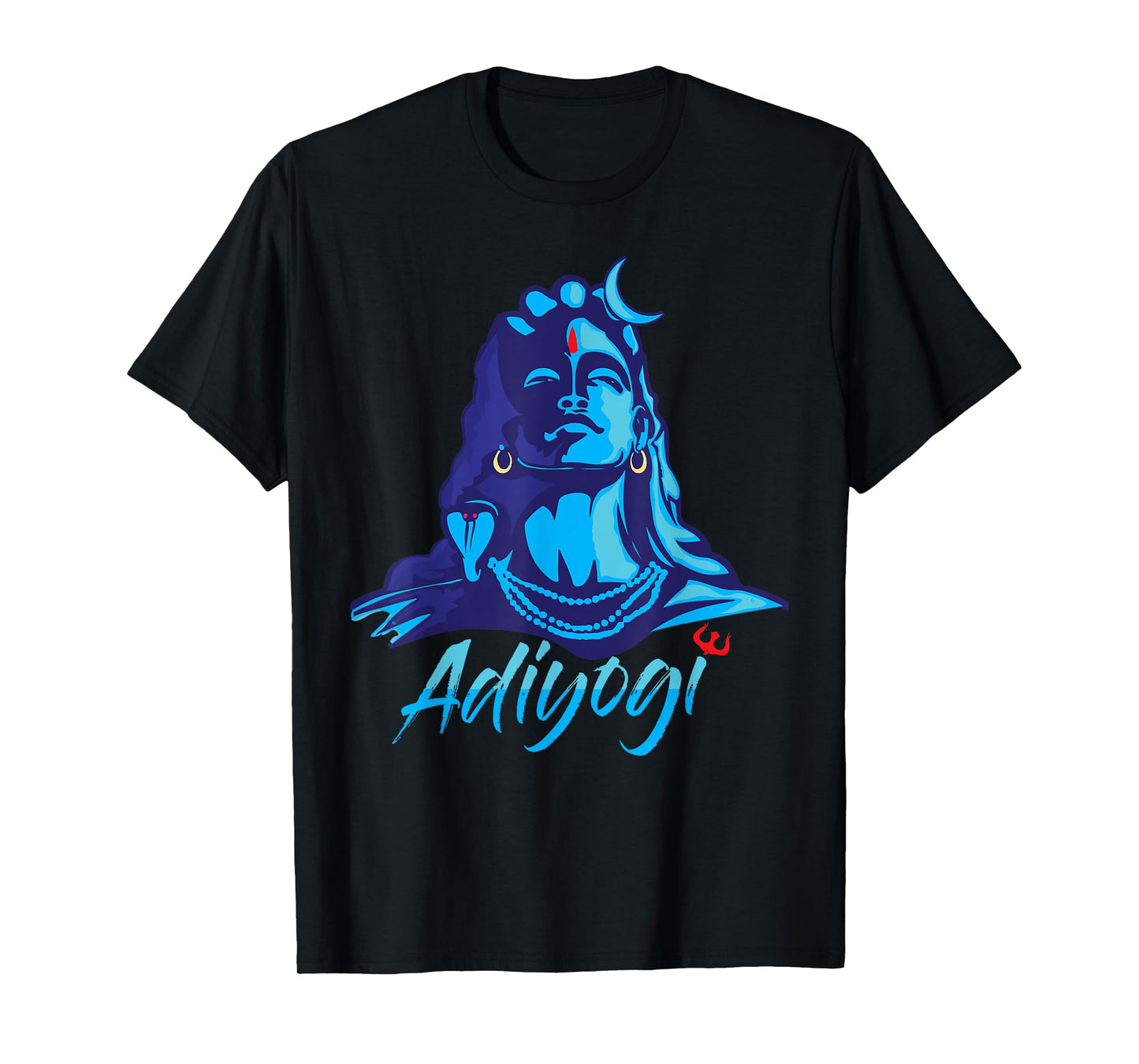 Adiyogi or Adhi Yogi Shiva Mahadev Blue Hindu Maha Shivratri T-Shirt