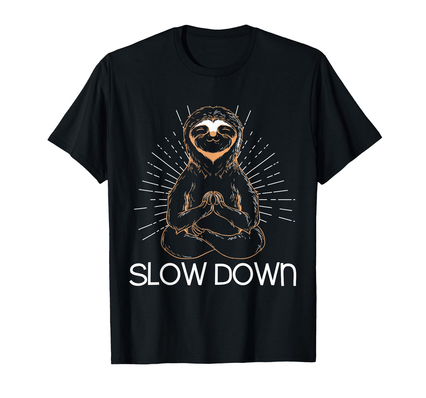 Meditating Sloth Slow Down Funny Yoga T-Shirt