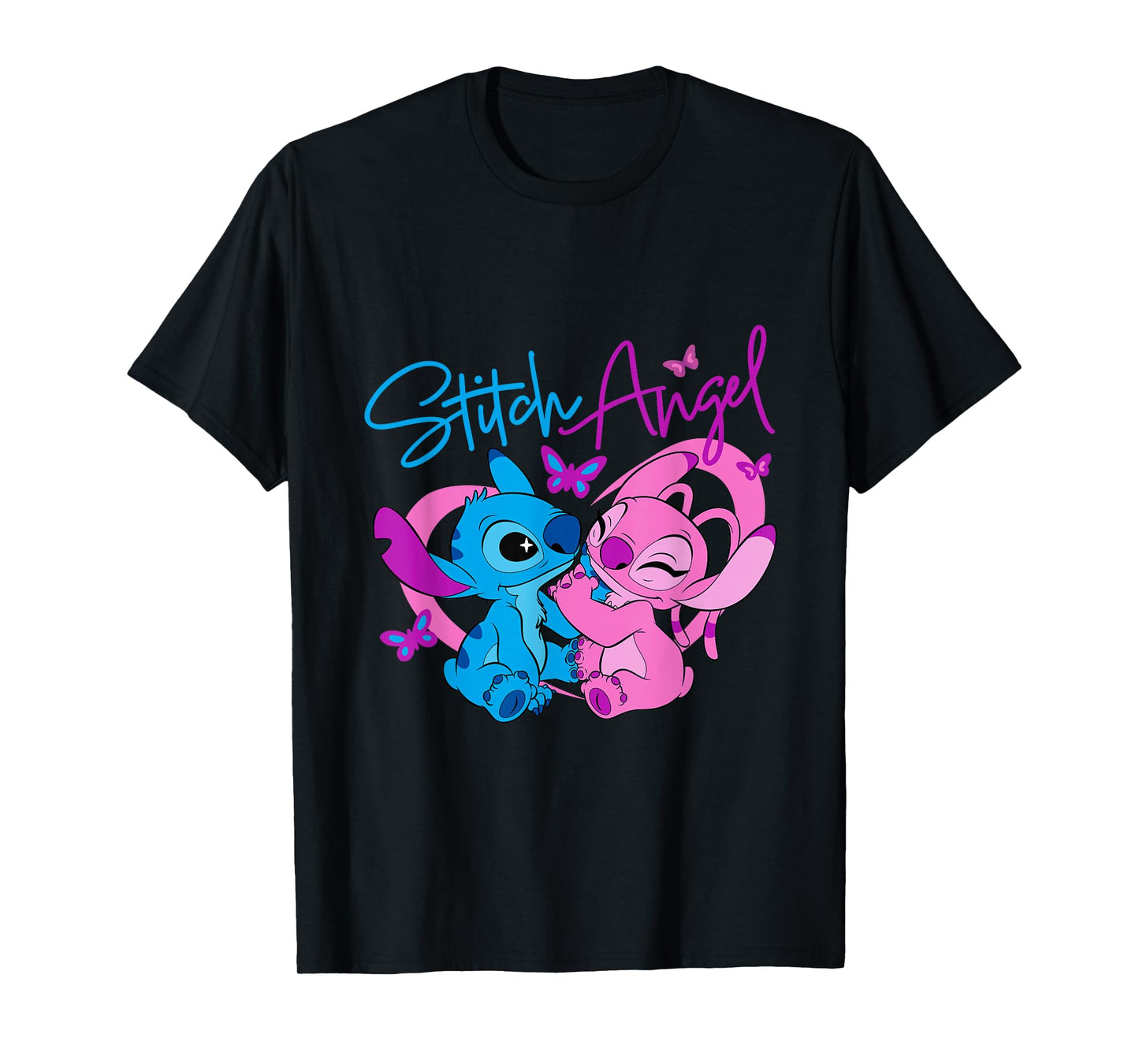 Disney Lilo & Stitch: The Series 2 Angel and Stitch Neon T-Shirt