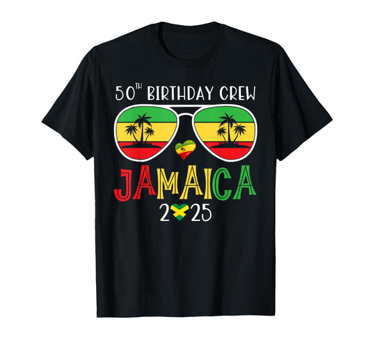 50th Birthday Crew Jamaica Trip 2025 50 Years Old Bday Party T-Shirt