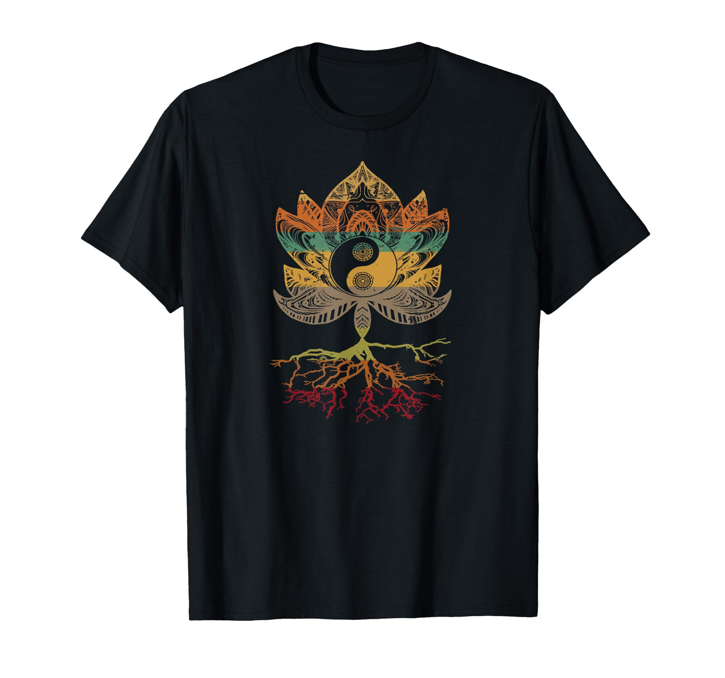 Lotus Mandala Yin Yang Sacred Geometry Spiritual T-Shirt