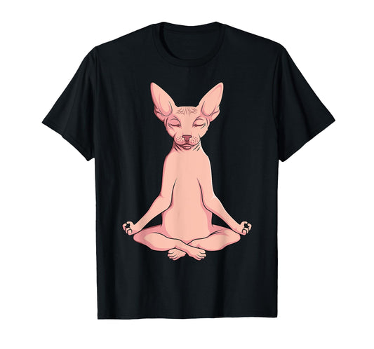Sphynx Cat Yoga Meditation Breeder Hairless Pet Lover T-Shirt