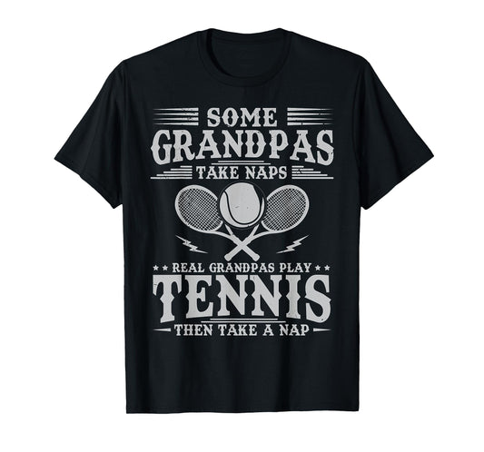 Funny Tennis Design for Men Grandpa Tennis Player T-Shirt