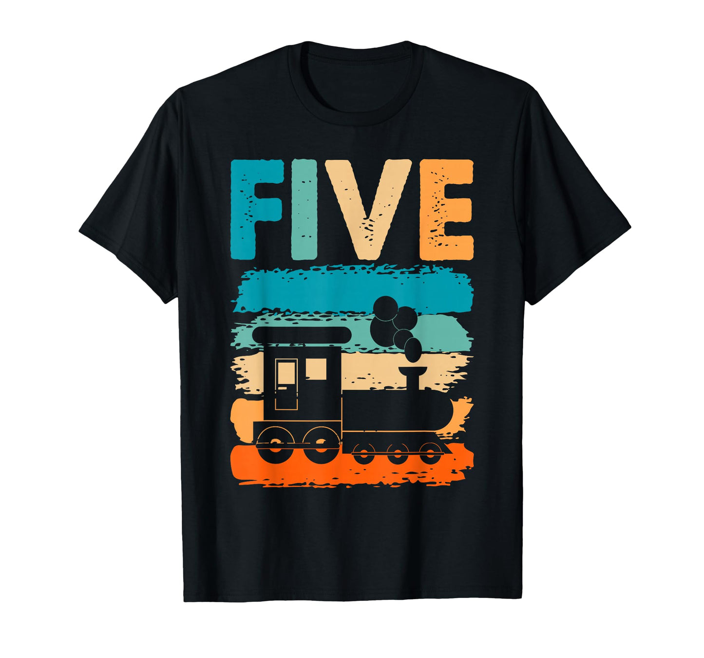 5th Train Birthday 5 Year Old 5yr Boys Girls Birthday Train T-Shirt