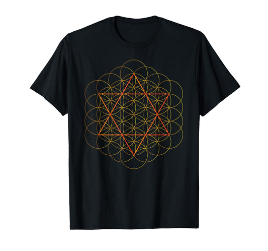 Sacred Geometry ArtFlower Of Life David Star T-Shirt