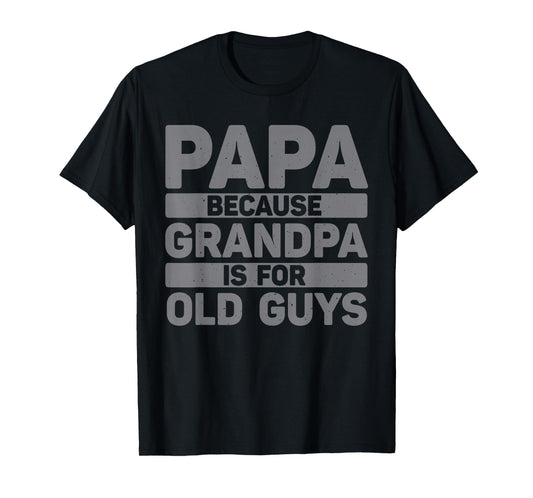 Papa Art for Grandpa Men from Grandkids Father's Day Papa T-Shirt