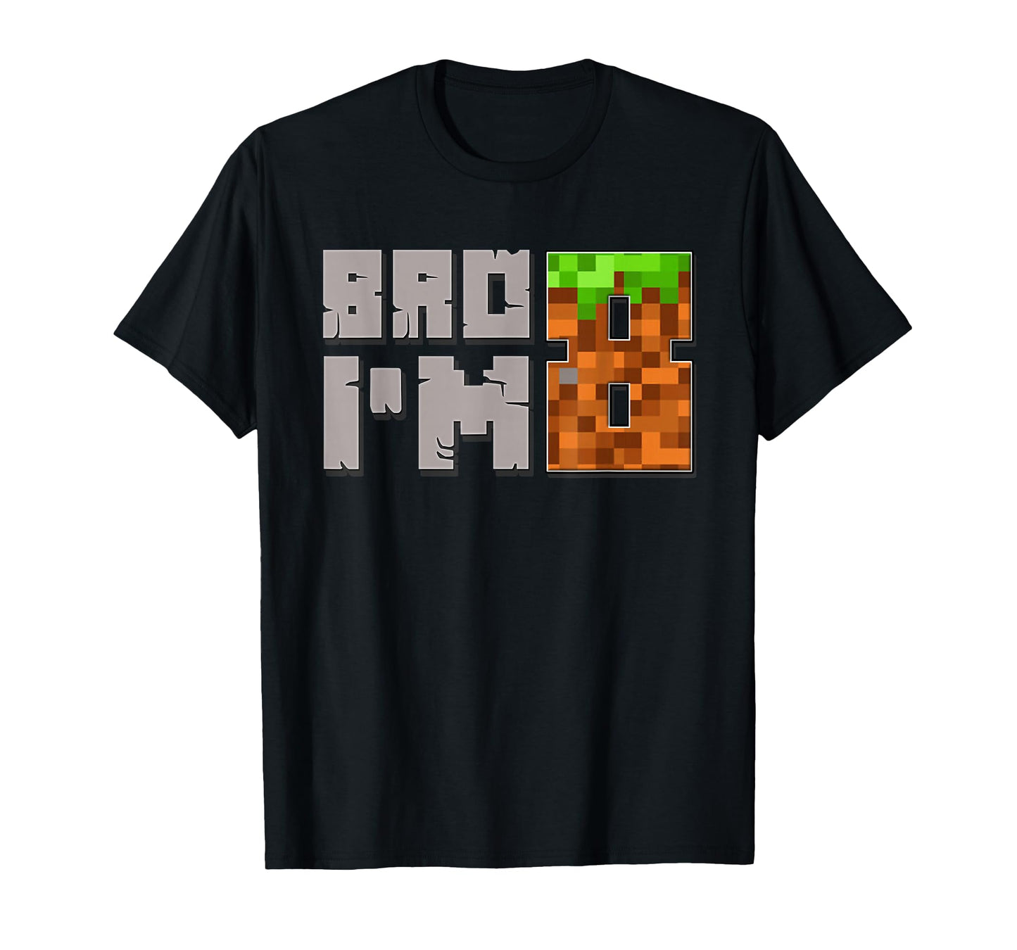 8th Birthday Boy Bro I’m 8 Year Old Gamer Pixel Boys Kids T-Shirt